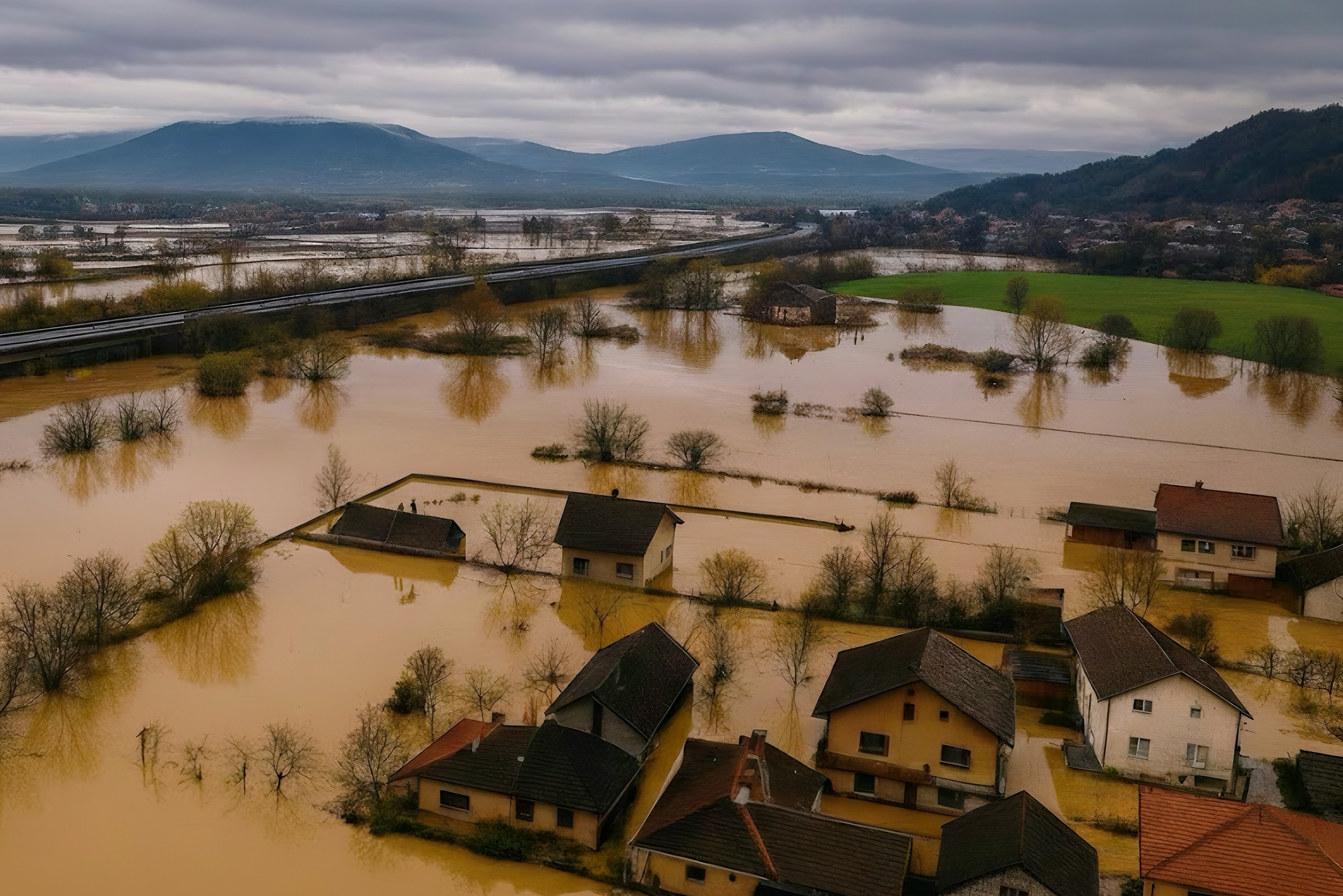 Visual impact of a mountain flash flood disaster. Use of this image highlights the urgent need for a Small Watershed Flood Early Warning System.