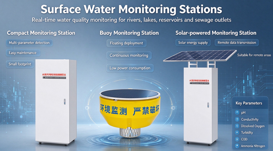 Surface water automatic monitoring station with 4G transmission