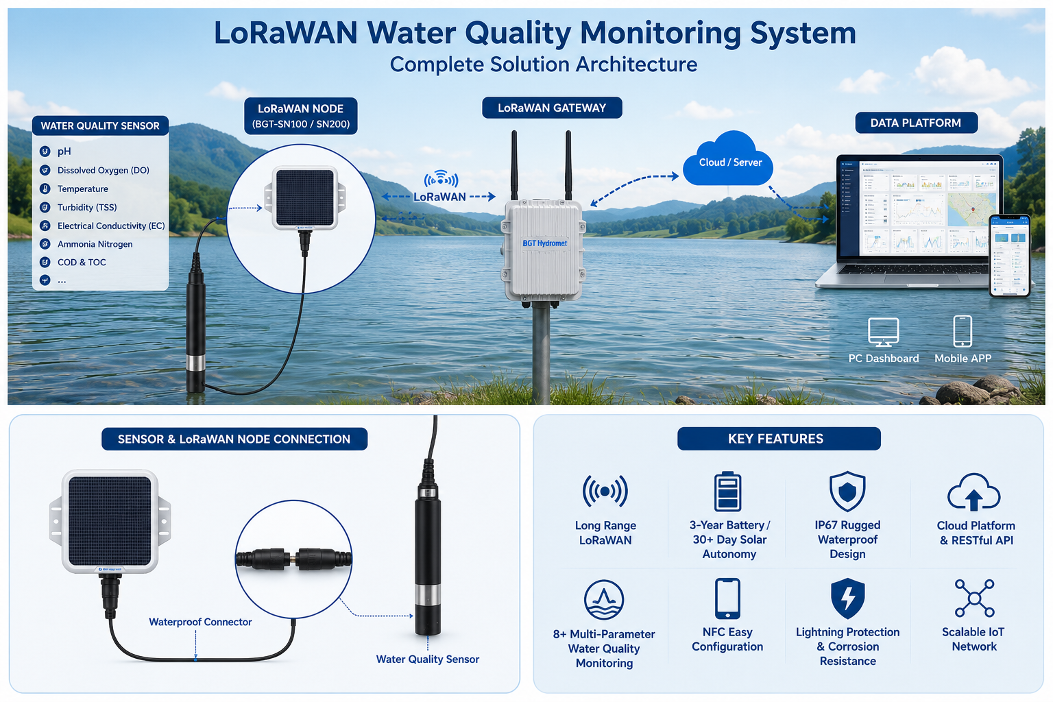 LoRaWAN-Based Wireless Water Quality Monitoring Solution