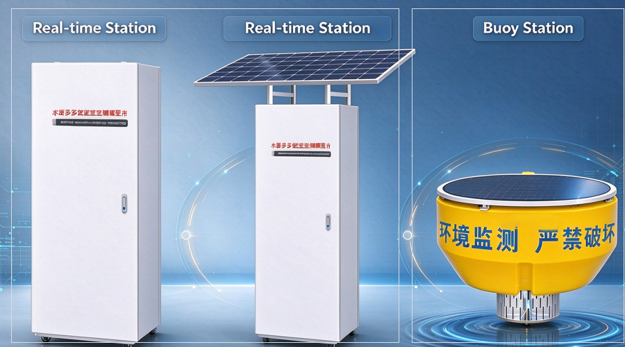 Surface water automatic monitoring station with over-limit alarm